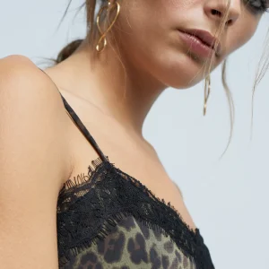 Lola Casademunt Animal Print | Camisetas Y Tops<Top animal print NEGRO-VERDE