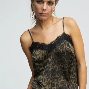 Lola Casademunt Animal Print | Camisetas Y Tops<Top animal print NEGRO-VERDE