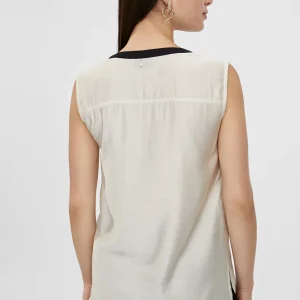 Lola Casademunt Camisetas Y Tops | Camisas Y Blusas<Top bicolor con aberturas CRUDO-NEGRO