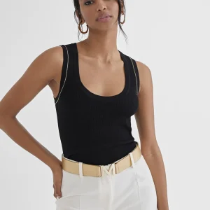 Lola Casademunt Camisetas Y Tops<Top con detalle en lurex BLANCO