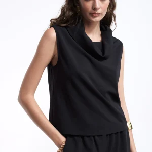 Lola Casademunt Camisetas Y Tops<Top cuello desbocado NEGRO