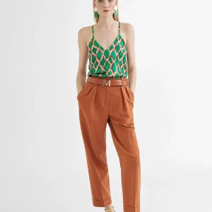 Lola Casademunt Camisetas Y Tops<Top estampado VERDE-MARRON