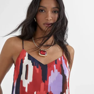 Lola Casademunt Camisetas Y Tops<Top estampado LILA-ROJO