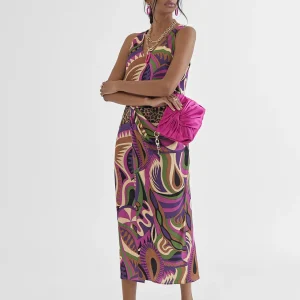Lola Casademunt Camisetas Y Tops<Top estampado multicolor LILA-NEGRO