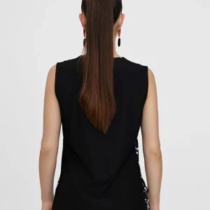 Lola Casademunt Camisetas Y Tops<Top fluido monograma NEGRO-BLANCO