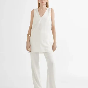 Lola Casademunt Camisetas Y Tops | Camisas Y Blusas<Top largo con aberturas CRUDO