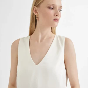 Lola Casademunt Camisetas Y Tops | Camisas Y Blusas<Top largo con aberturas CRUDO