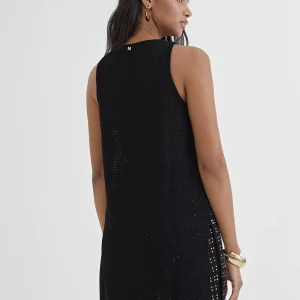 Lola Casademunt Camisetas Y Tops<Top largo con piezas metalicas NEGRO