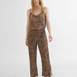 Lola Casademunt Camisetas Y Tops<Top lencero animal print MARRON-NEGRO