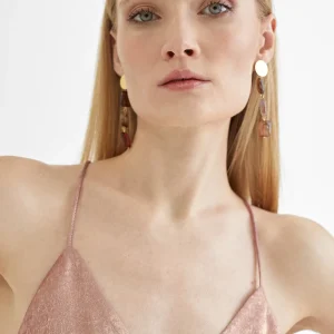 Lola Casademunt Camisetas Y Tops<Top lencero escote en pico ROSA