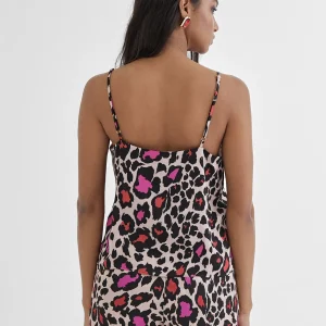 Lola Casademunt Camisetas Y Tops<Top lencero estampado animal ROJO-ROSA