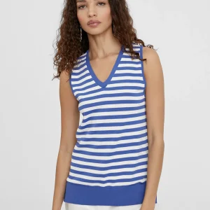 Lola Casademunt Camisetas Y Tops | Punto<Top punto bicolor AZUL-BLANCO