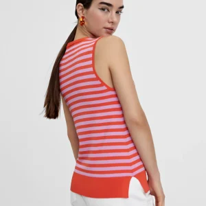 Lola Casademunt Camisetas Y Tops | Punto<Top punto bicolor AZUL-BLANCO