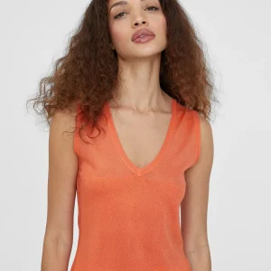 Lola Casademunt Camisetas Y Tops | Punto<Top punto color liso NARANJA
