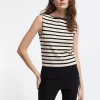 Lola Casademunt Camisetas Y Tops | Punto<Top punto rayas NEGRO-CRUDO