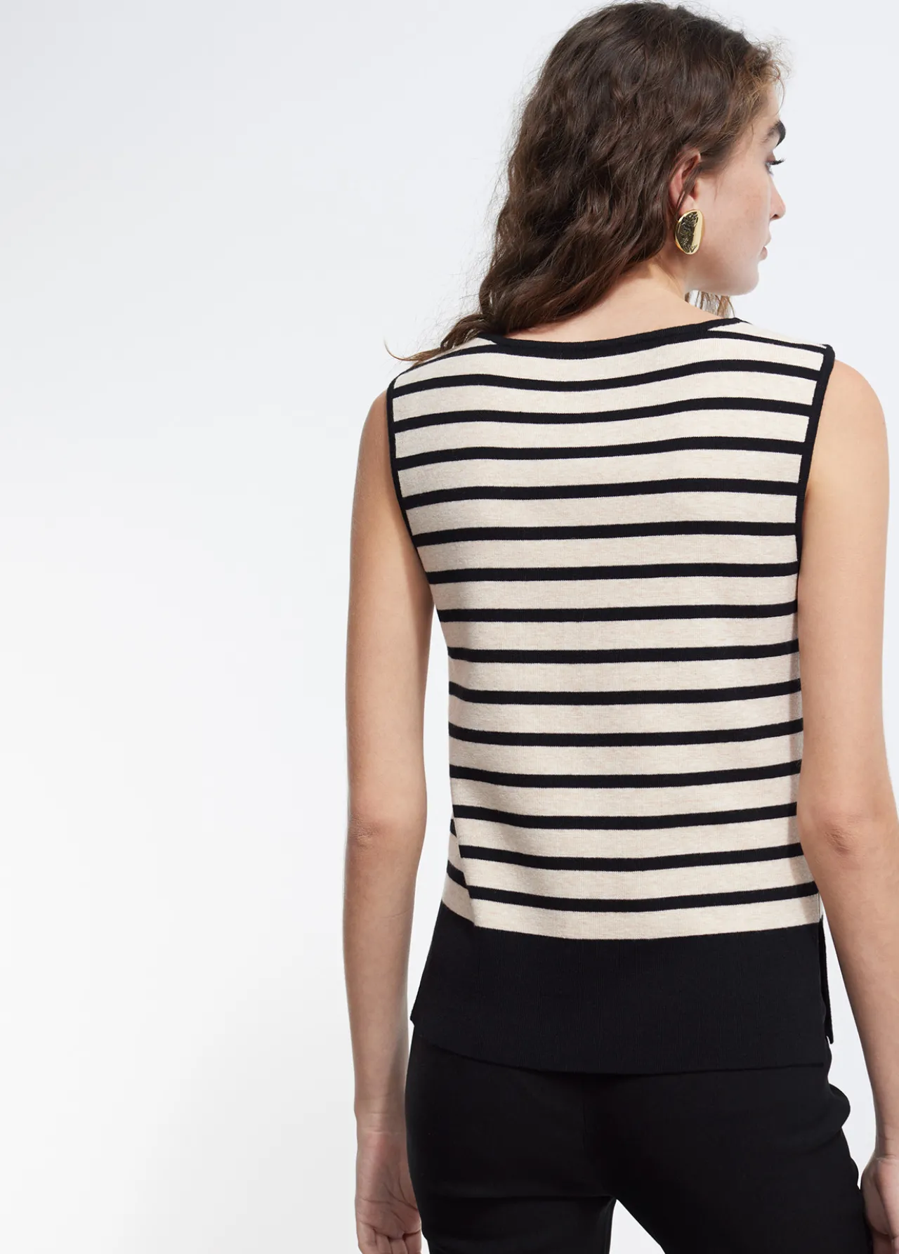 top_punto_rayas_4.webp Lola Casademunt Camisetas Y Tops | Punto<Top punto rayas NEGRO-CRUDO