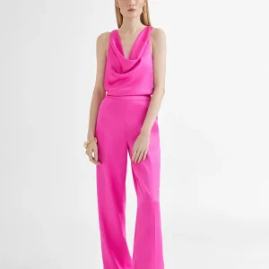 Lola Casademunt Camisetas Y Tops<Top satinado con drapeado FUCSIA