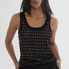 Lola Casademunt Camisetas Y Tops<Top semi transparente NEGRO