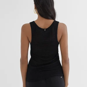 Lola Casademunt Camisetas Y Tops<Top semi transparente NEGRO