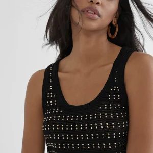 Lola Casademunt Camisetas Y Tops<Top semi transparente NEGRO