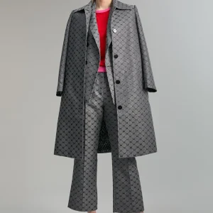 Lola Casademunt Chaquetas Y Gabardinas | Americanas Y Blazers<Trench monograma lúrex GRIS-METAL