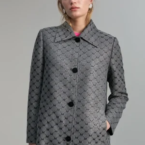 Lola Casademunt Chaquetas Y Gabardinas | Americanas Y Blazers<Trench monograma lúrex GRIS-METAL