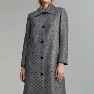 Lola Casademunt Chaquetas Y Gabardinas | Americanas Y Blazers<Trench monograma lúrex GRIS-METAL