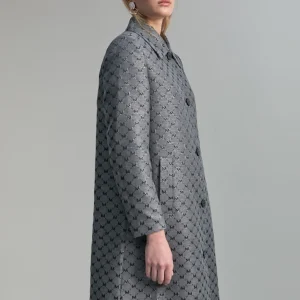 Lola Casademunt Chaquetas Y Gabardinas | Americanas Y Blazers<Trench monograma lúrex GRIS-METAL