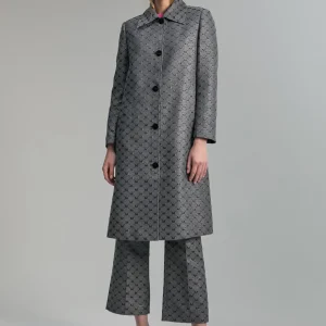Lola Casademunt Chaquetas Y Gabardinas | Americanas Y Blazers<Trench monograma lúrex GRIS-METAL