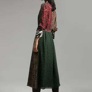 Lola Casademunt Animal Print | Vestidos Y Faldas<Vestido animal print combinado ROJO-VERDE
