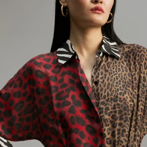 Lola Casademunt Animal Print | Vestidos Y Faldas<Vestido animal print combinado ROJO-VERDE