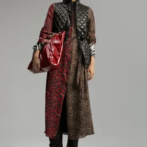 Lola Casademunt Animal Print | Vestidos Y Faldas<Vestido animal print combinado ROJO-VERDE