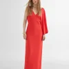 Lola Casademunt Vestidos Y Faldas<Vestido asimétrico manga ROJO