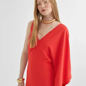 Lola Casademunt Vestidos Y Faldas<Vestido asimétrico manga ROJO
