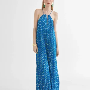 Lola Casademunt Vestidos Y Faldas<Vestido azul monograma ROJO