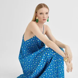 Lola Casademunt Vestidos Y Faldas<Vestido azul monograma ROJO