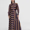 Lola Casademunt Vestidos Y Faldas<Vestido camisero de rayas AZUL-MARRON