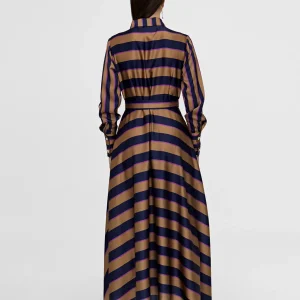 Lola Casademunt Vestidos Y Faldas<Vestido camisero de rayas AZUL-MARRON