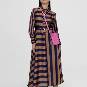 Lola Casademunt Vestidos Y Faldas<Vestido camisero de rayas AZUL-MARRON