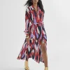Lola Casademunt Vestidos Y Faldas<Vestido camisero largo y multicolor LILA-ROJO