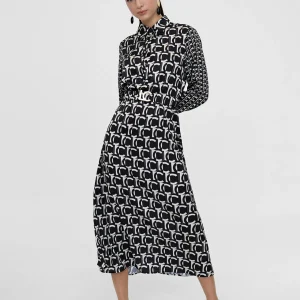 Lola Casademunt Vestidos Y Faldas<Vestido camisero monograma NEGRO-BLANCO