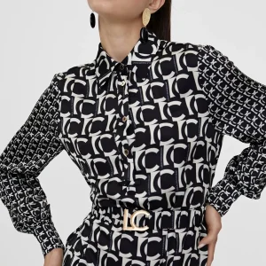 Lola Casademunt Vestidos Y Faldas<Vestido camisero monograma NEGRO-BLANCO