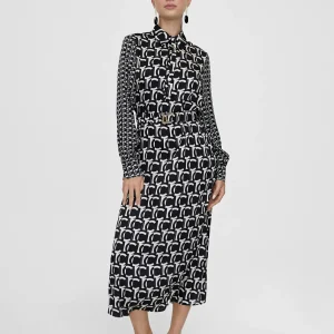 Lola Casademunt Vestidos Y Faldas<Vestido camisero monograma NEGRO-BLANCO