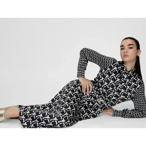 Lola Casademunt Vestidos Y Faldas<Vestido camisero monograma NEGRO-BLANCO
