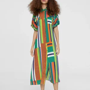 Lola Casademunt Vestidos Y Faldas | Americanas Y Blazers<Vestido camisero multicolor VERDE-NARANJA