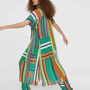 Lola Casademunt Vestidos Y Faldas | Americanas Y Blazers<Vestido camisero multicolor VERDE-NARANJA