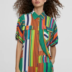 Lola Casademunt Vestidos Y Faldas | Americanas Y Blazers<Vestido camisero multicolor VERDE-NARANJA