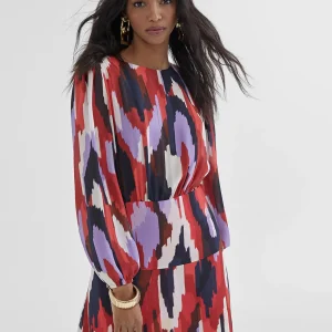 Lola Casademunt Vestidos Y Faldas<Vestido camisola multiestampado LILA-ROJO
