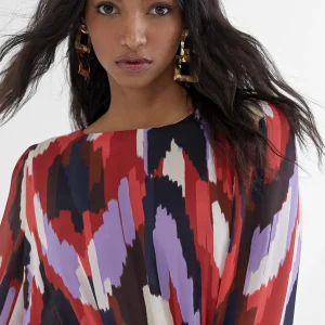 Lola Casademunt Vestidos Y Faldas<Vestido camisola multiestampado LILA-ROJO