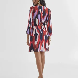 Lola Casademunt Vestidos Y Faldas<Vestido camisola multiestampado LILA-ROJO